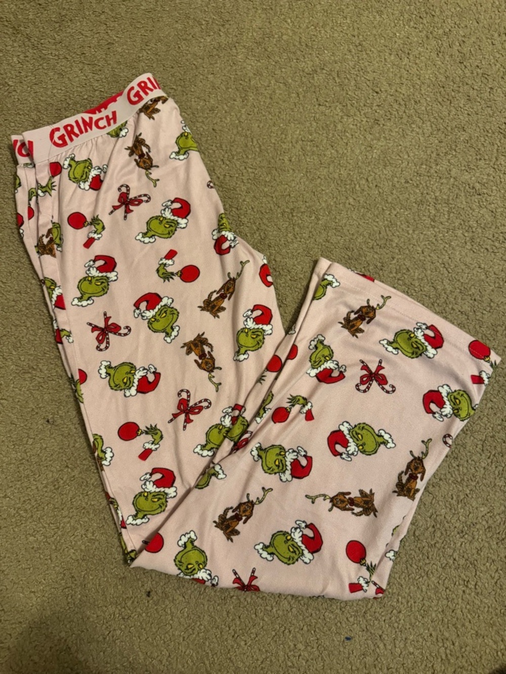 Pink Grinch Holiday Pajama Pants